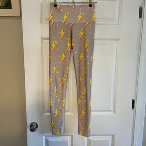 Goldsheep Nude Neon Bolts Leggings size Medium